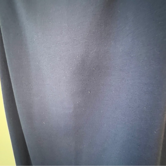 Thyme & Honey Navy Woven Cotton Blend Pencil Midi Skirt Elastic Waist - Picture 10 of 13